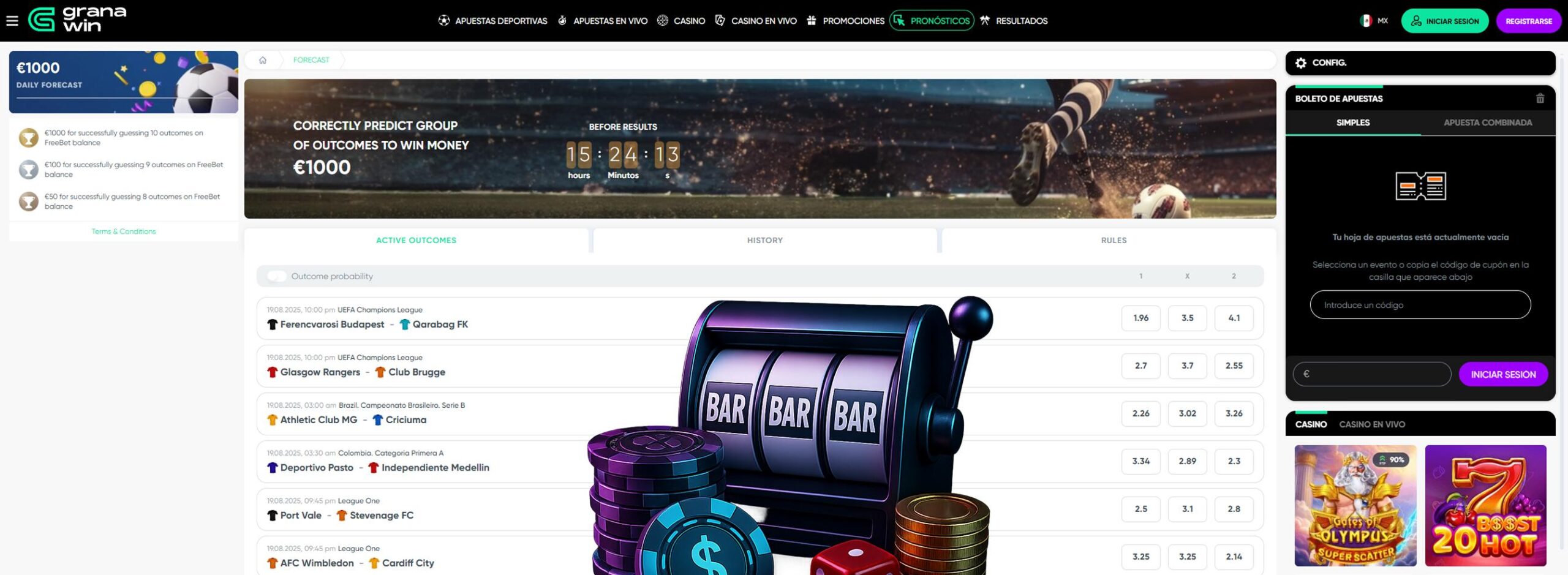 Granawin corredor de apuestas